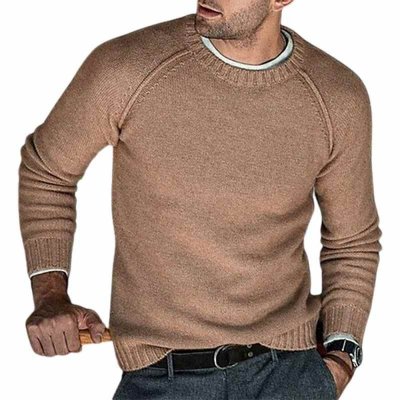Hot Sale Casual Fashion New Men Long Sleeve O Neck Solid Color Jumper Autumn Winter warm Knitted Sweater Pullover Plus Size