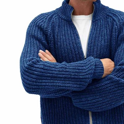 Knitted Long Sleeve Men Sweater Coat Autumn Winter Warm Slim Fit Solid Color Cardigan Sweatshirt Jacket Sweater Knitwear