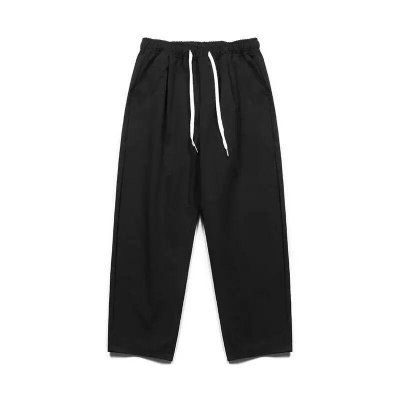 Pants men summer Korean loose black nine point pants male students all match thin quick drying straight casual wide leg pants