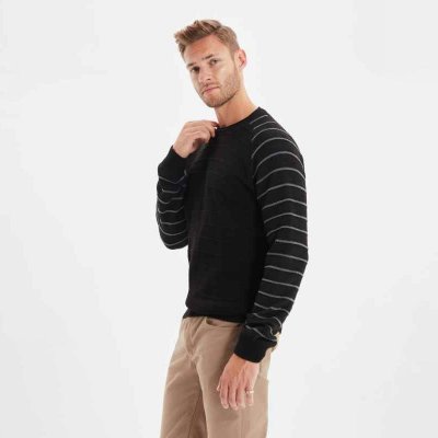 Male Slim Fit Bike Collar Raglan Sleeve Knitwear Sweater