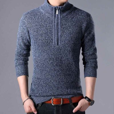 Men's Fashion Sweaters New Pullovers Solid Long Sleeves Thick Slim Outdoors Keep Warm Male Spring Autumn Winter Clothes Men