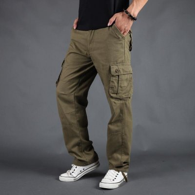 2020 Spring Men Cargo Pants Multi Pockets Military Style Tactical Pants Cotton Men Outwear Straight Casual Trousers for Men