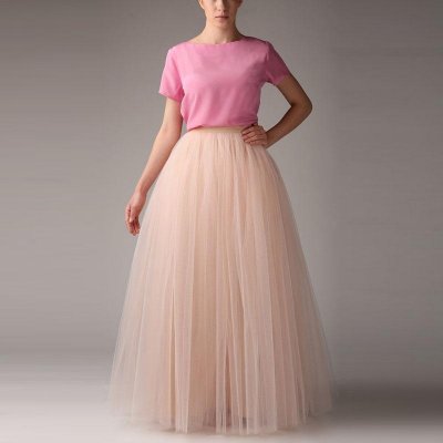 Blush Pink Maxi Tulle Skirts Womens Floor Length Tutu Petticoat Vintage Puffy Tulle Bridesmaid Long Skirt for Wedding Custom