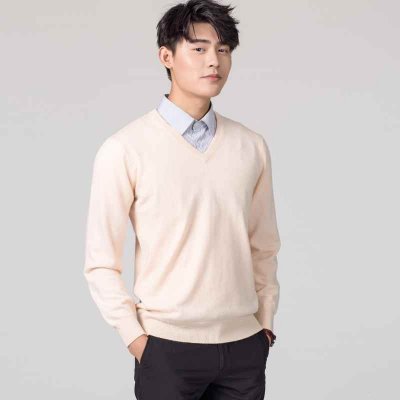 Man Pullovers Winter New Fashion Vneck Sweater Hot Sale Wool Knitted Jumpers Male Woolen Clothes Standard Tops