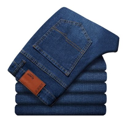2020 Spring Big Size Men Jeans 42 44 46 48 Classic Straight Jeans Male Elastic Loose Casual Denim Trousers Brand Pants Blue,082